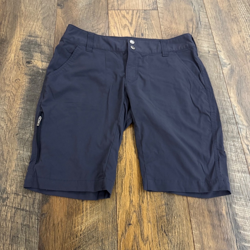 Columbia Omni-Shield Hiking Shorts Womens 6 Blue Grey Outdoor Active Gorpcore